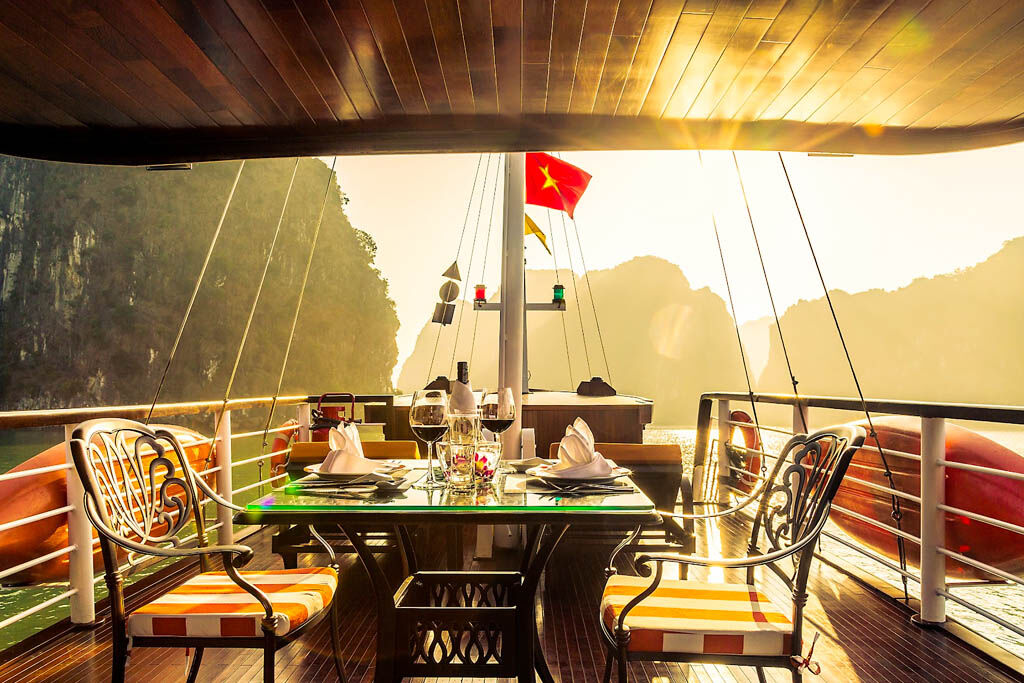 Golden hour romance on Halong’s classic junks